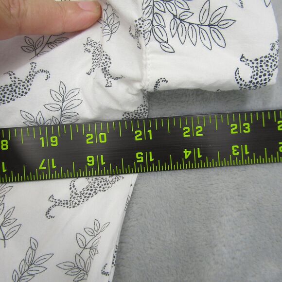 Jane And Delancey Top Large Cheetah Black White Button Shirt Soft Short Sleeve - Picture 7 of 10